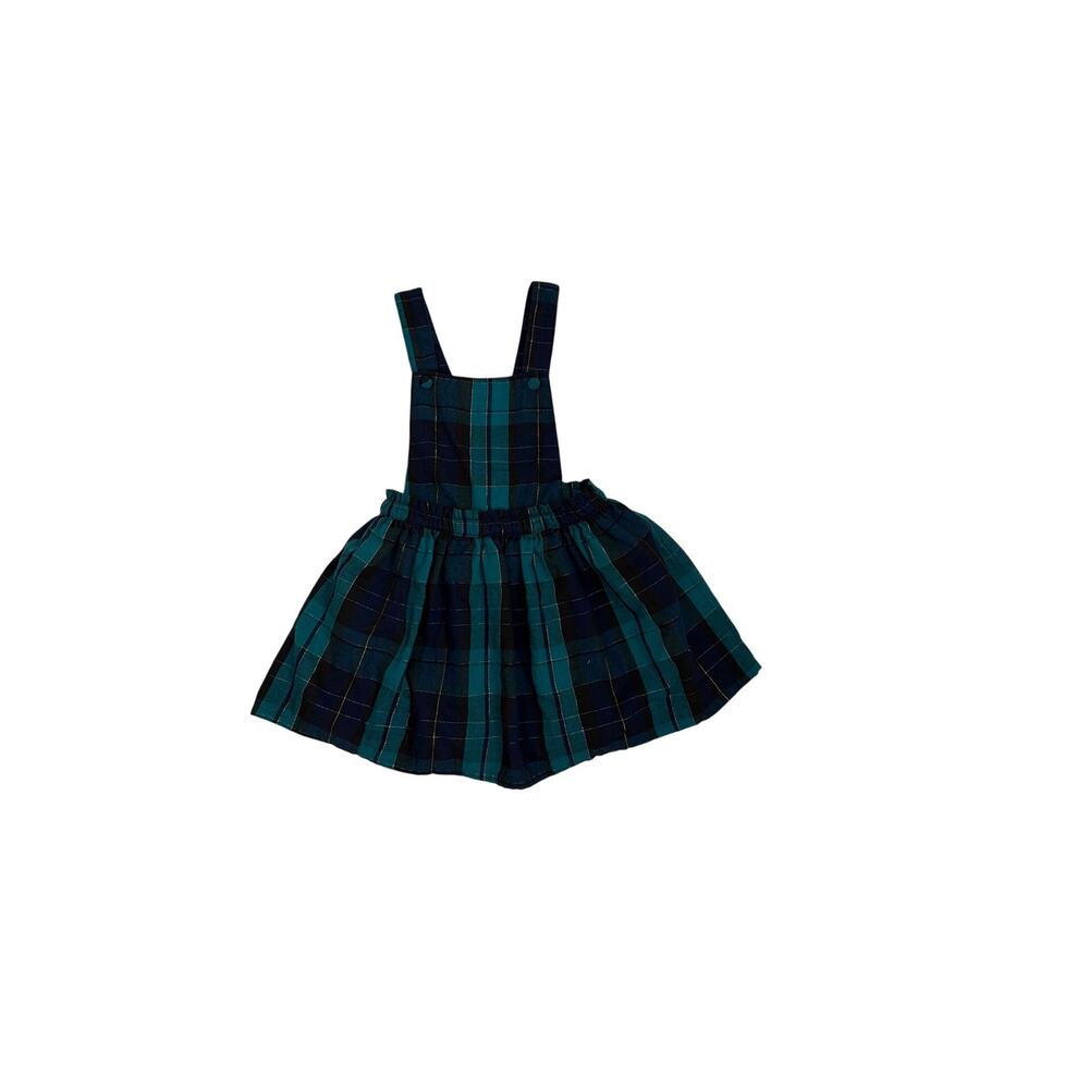 Tommy Bahama Blue Green Plaid Romper Dress with Bow Size Girl's 5